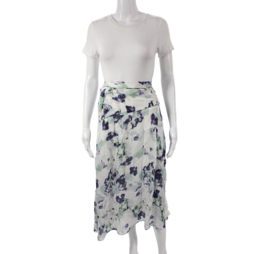 IRO Womens Multicolor Floral A-Line Skirt Polyester Blend Button Size 34